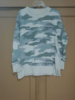 aerie Sage Green Ribbed Crewneck Pullover